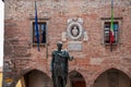 Cividale - Bronze statue of Julius Caesar, founder of the town in Piazza del Duomo in Cividale del Friuli Royalty Free Stock Photo