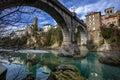 Cividale del Friuli devil`s bridge and Natisone river, Udine, Friuli Venezia Giulia, Italy