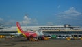 Civil aircarft at Suvarnabhumi Airport Royalty Free Stock Photo