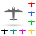 civil aircraft multi color style icon. Simple glyph, flat vector of transport view from above icons for ui and ux, website or Royalty Free Stock Photo