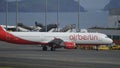 Civil Airplane Parks at Funchal Airport. Airbus A 321 by AirBerlin 4K Ultra HD