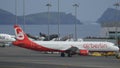 Civil Airplane Parks at Funchal Airport. Airbus A 321 by AirBerlin 4K Ultra HD