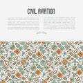 Civil aviation concept contains thin line icons Royalty Free Stock Photo