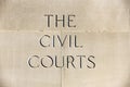 Civil Courts sign etched in stone building