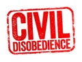 Civil Disobedience is the active, professed refusal of a citizen to obey certain laws, demands, orders or commands of a government Royalty Free Stock Photo