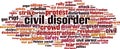 Civil disorder word cloud Royalty Free Stock Photo