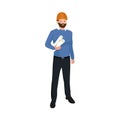 Civil engineer, architect or construction worker man vector illustration