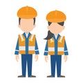 Civil engineer, construction workers characters flat design