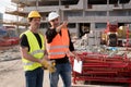 Foreman at work with a construction worker