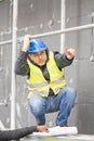 Civil engineer working on construction site Royalty Free Stock Photo