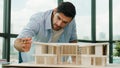 Civil engineer looking while planing design house construction. Tracery Royalty Free Stock Photo