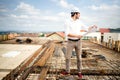 civil engineer working on construction site. Architect and construction industry details Royalty Free Stock Photo