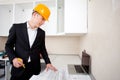 Civil engineer working with documents Royalty Free Stock Photo