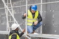 Civil engineers working on construction site