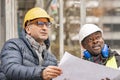 Civil engineers working on construction site