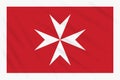 Civil ensign of Malta swaying in wind, vector.