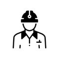 Black solid icon for Civil, citizen and worker Royalty Free Stock Photo