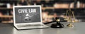 Civil law astute information showing on laptop computer screen Royalty Free Stock Photo