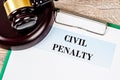 Civil penalty and gavel. Law concept Royalty Free Stock Photo