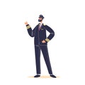 Civil pilot wearing uniform. Aviation crew member and airport staff concept Royalty Free Stock Photo