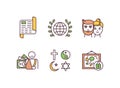 Civil and political rights RGB color icons set Royalty Free Stock Photo