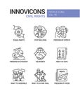 Civil rights concept line design style icons set Royalty Free Stock Photo