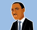 Georgia, US, December 22, Martin Luther King Jr Vector portrait