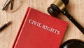 Civil rights and gavel on a table. Law and legal concept Royalty Free Stock Photo