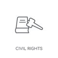 civil rights linear icon. Modern outline civil rights logo conce