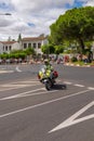 Civil Traffic Guards or Guardia Civil working for the Safety of the Cycling Tour Guardia Civil