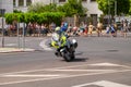 Civil Traffic Guards or Guardia Civil working for the Safety of the Cycling Tour Guardia Civil