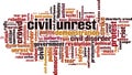 Civil unrest word cloud Royalty Free Stock Photo