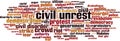 Civil unrest word cloud Royalty Free Stock Photo