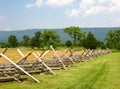 Civil War Battlefield with Fence Royalty Free Stock Photo