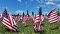 Civil war battlefield full of American Union flags Royalty Free Stock Photo