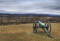 Civil War Cannon Aims Towards Mountains