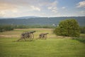 Civil War cannons at Antietam Sharpsburg battlefield in Maryla