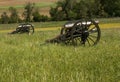 Civil war cannons in the field Royalty Free Stock Photo