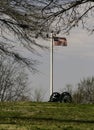 Civil War Canon And American Flag Royalty Free Stock Photo