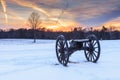 Civil War Canon Manassas VA Battlefield at Sunset