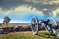 Civil War canon on the Gettysburg battlefield in Autumn near sun Royalty Free Stock Photo