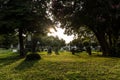 Civil War Cemetery Tombstones at Dusk Royalty Free Stock Photo