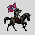 Civil War Confederate trumpet army riding the horse