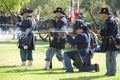Civil War Re-Enactment 23 - Union Gunfire Royalty Free Stock Photo