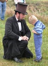 Civil War Re-enactment-Abe and Child Royalty Free Stock Photo