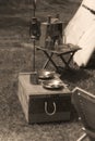 Civil War Reenactment Camp Setup Royalty Free Stock Photo