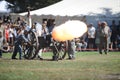 Civil war reenactment cannon firing at Huntington Beach