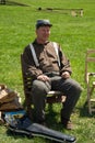 Civil War Reenactor at a Civil War Encampment Royalty Free Stock Photo