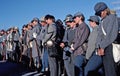 Civil War reenactors portraying Confederate soldiers. Royalty Free Stock Photo