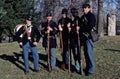 Civil War reenactors portraying Union soldiers. Royalty Free Stock Photo